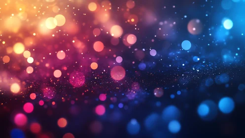 Vibrant Bokeh Lights Abstract Background in Warm and Cool Tones.