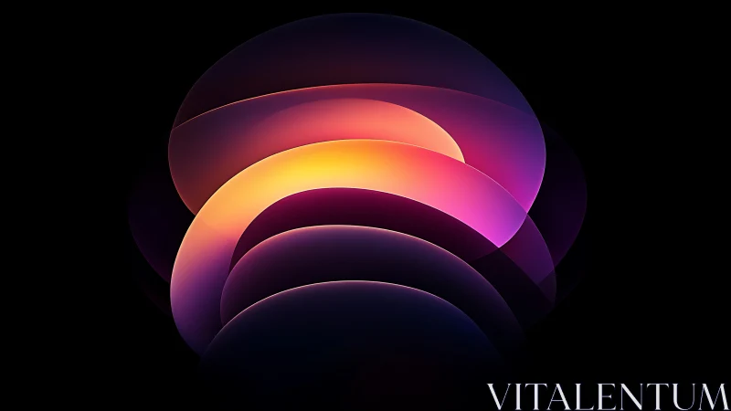 Layered luminous arcs in radiant neon gradient bloom.
