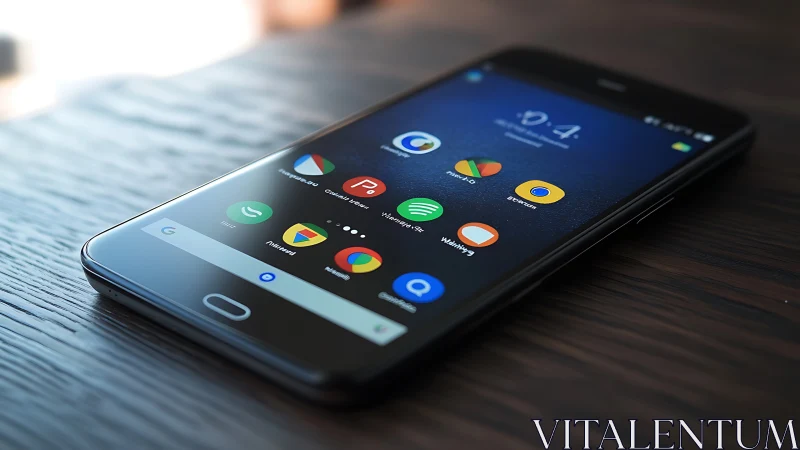 Android smartphone displaying application ecosystem interface layout.