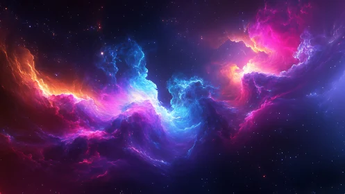 Cosmic aurora currents swirl in neon stormlit starlight.