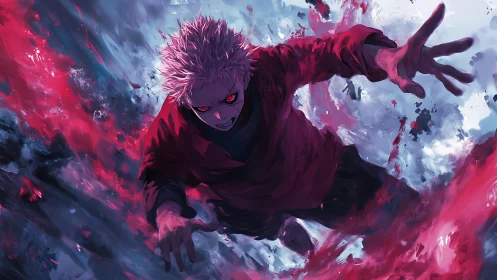 Dynamic overhead view shows figure descending through streaks