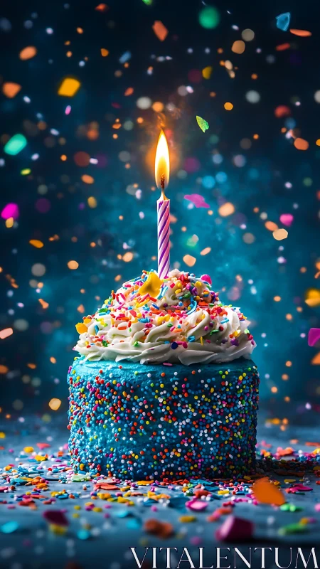 Luminous Confection: Where Candlelight Dances Through Sprinkled Dreams.