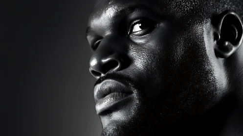 Portrait Study: High-Contrast Black and White Profile.
