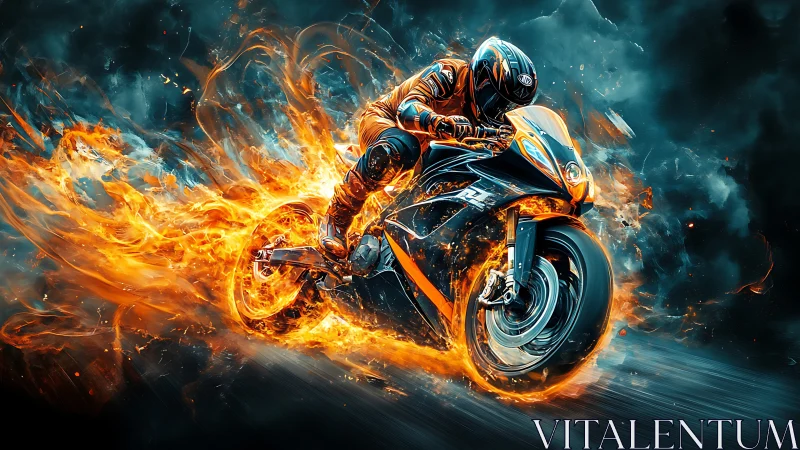 Combustion-traced superbike sprint in high-energy digital flames.