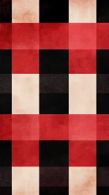 Buffalo check grid pattern uses textured red, black, and cream squares