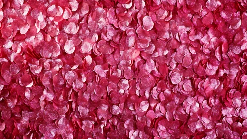 Pink heart confetti fills frame with dense glitter texture.