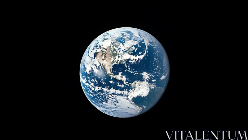 Earth viewed from space with visible cloud formations.