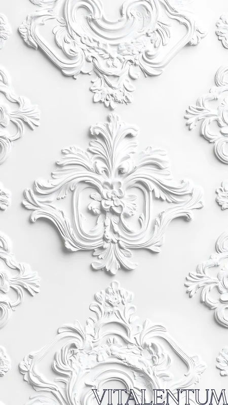 Ornate white flourishes quietly rehearse their baroque symmetry