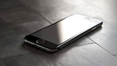 Contemporary Smartphone on Geometric Tile Surface.