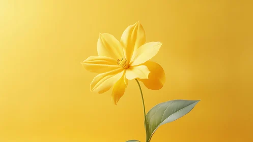 Yellow Flower Against Golden Background.