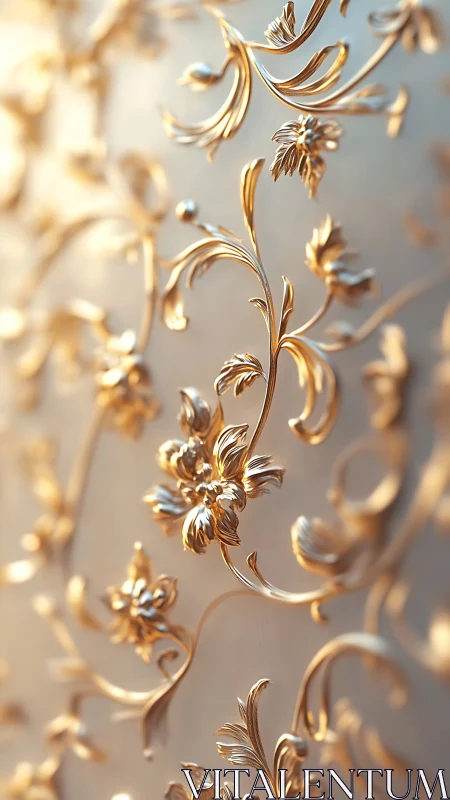 Gilded floral scrollwork basking in honeyed evening light.