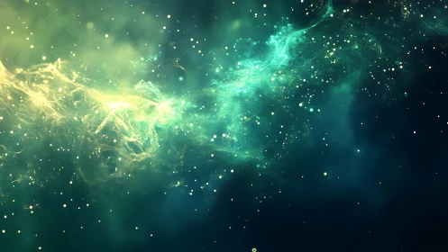 Starlit teal nebula river drifting through cosmic hush.
