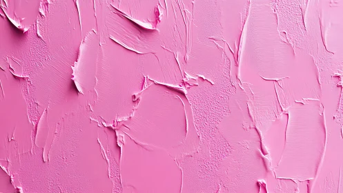 Pink impasto texture spreads in expressive abstract strokes.