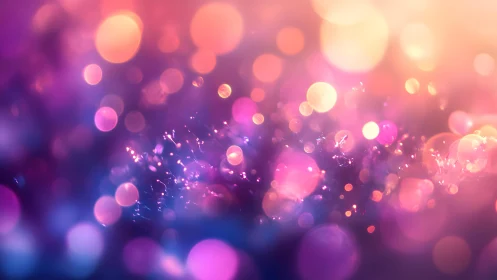Vibrant Abstract Bokeh Lights with Pink and Purple Glow Effect.