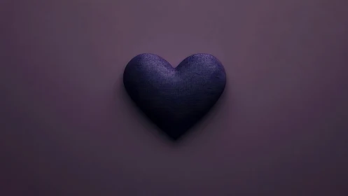 Dark Heart Against Muted Purple Gradient.