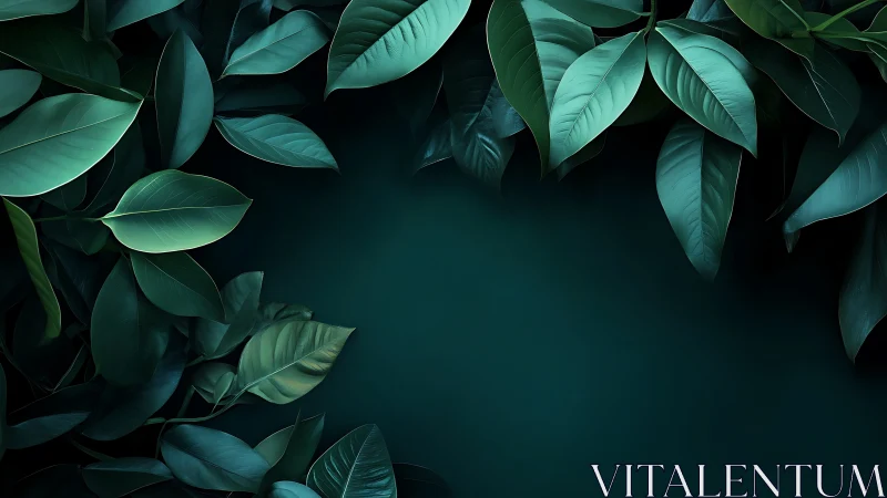 Calm emerald leaves framing a softly glowing forest hush.