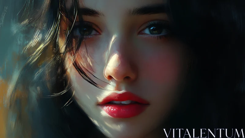 Soft light, quiet gaze, and the poetry of a painted face.