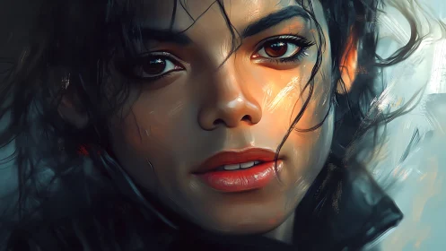 Close-up digital portrait shows detailed young face in light
