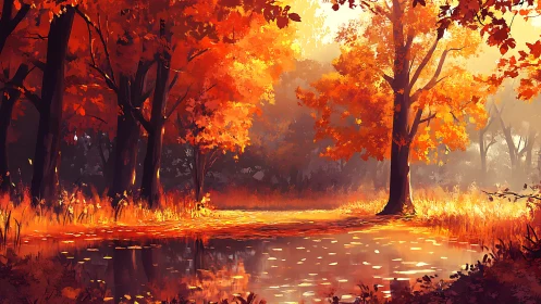 Molten Forest Ablaze—Autumn's Fiery Requiem.