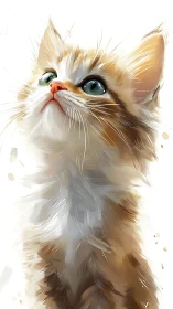 Digitally Rendered Feline Portrait With Soft Chromatic Gradients.