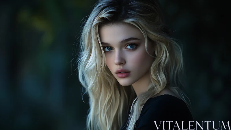 Moonlit gaze rewrites silence across a forest-dark frame