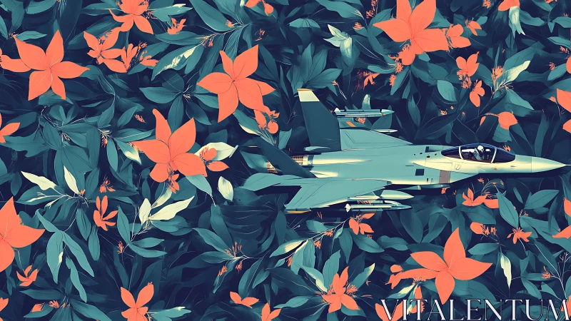 Jetstream camouflaged in lush tropical bloom tapestry.