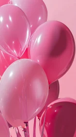 Floating Pink Balloons in Monochrome Celebration.