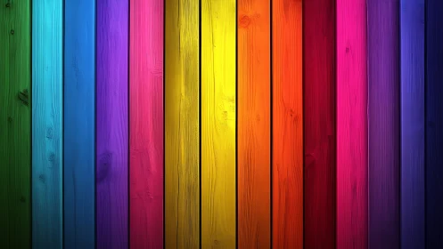 Vertical colored planks form evenly spaced wooden paneling