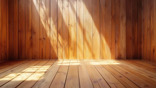 Sunlit wooden room quietly waits for its next story