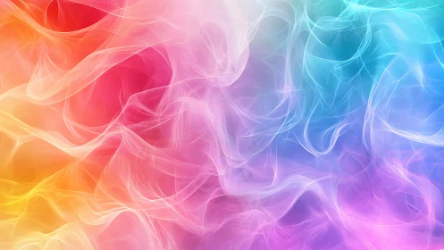 Multicolored translucent waveforms in soft gradient field.