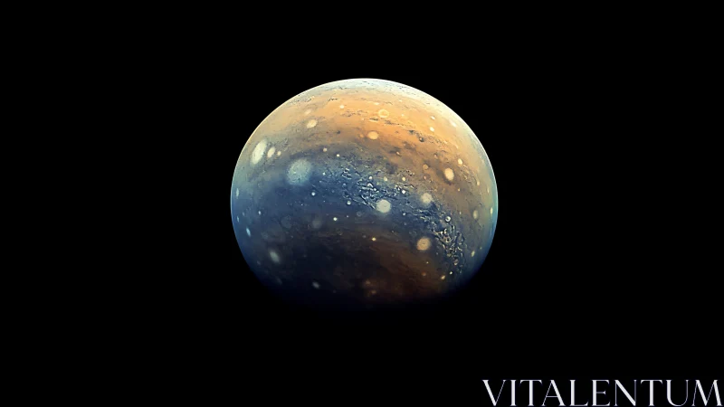 Alien storm planet glows softly in a midnight cosmic hush