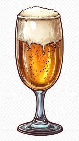 Golden craft beer flute crowned with frothy velvet foam.