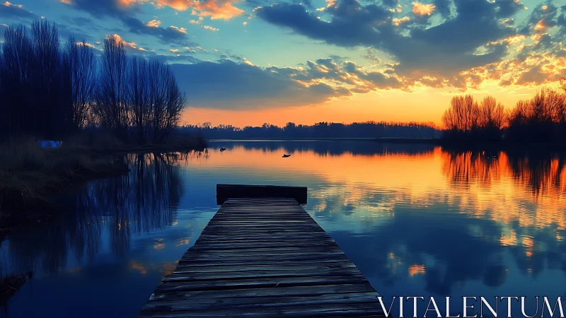 Quiet lakeside sunset inviting you to pause and breathe.