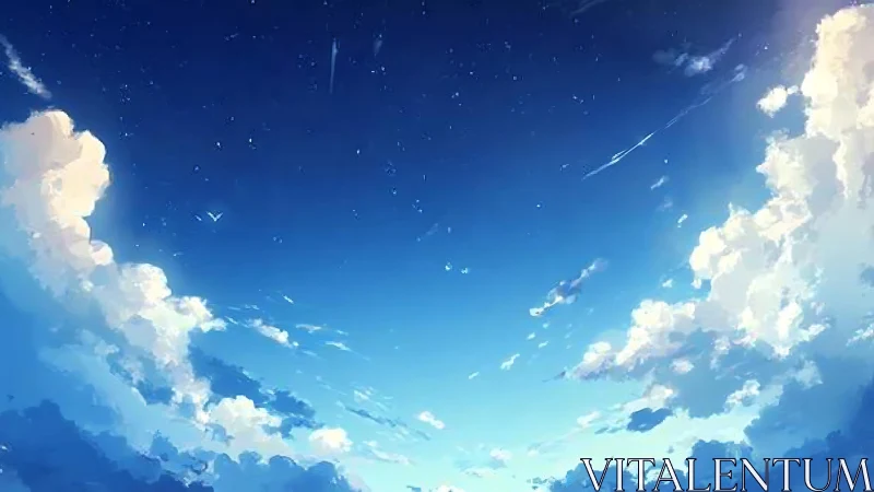 Celestial daybreak where drifting clouds cradle starlight.