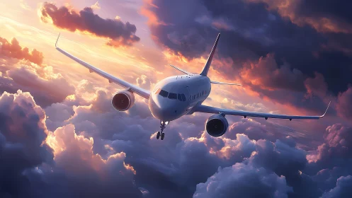 Silver skyliner slicing sunrise clouds in quiet triumph.