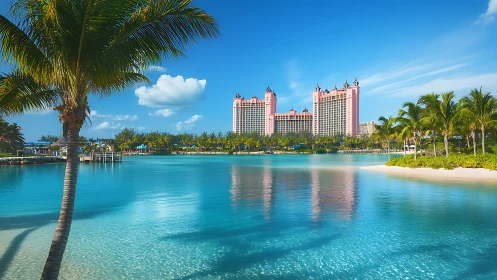 Beachfront Resort and Lagoon Landscape.