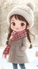 Snowlit braids sparkle beneath a giant winter pom pom hat