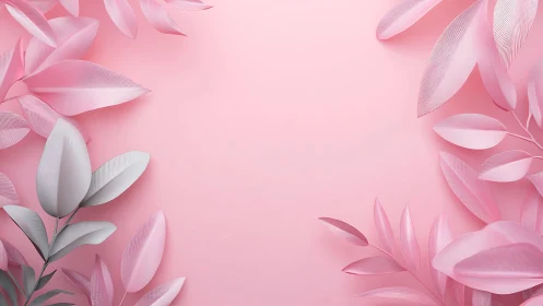 Soft leaves quietly choreograph a pastel pink daydream