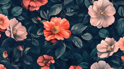 Garden Romance in Coral and Blush Tones.