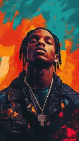 Bold portrait celebrates confident style against vivid colors