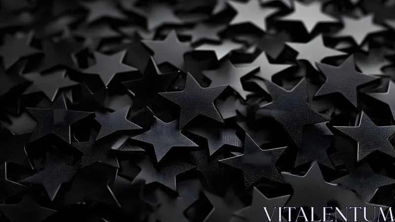Shiny Black Star Shapes Background in Modern Minimalist Style.