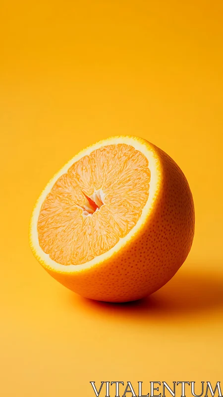 Sunlit citrus orb poised on a golden monochrome stage.