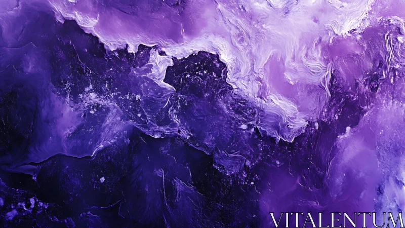 Abstract purple and violet swirling paint texture digital artwork.