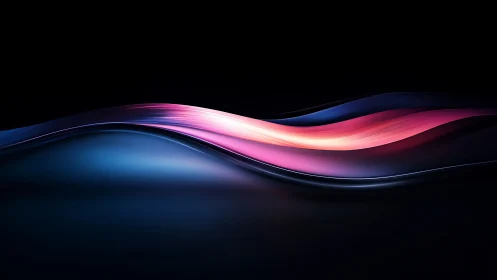 Liquid neon ribbon drifts softly across a midnight horizon