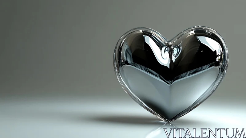 Transparent Glass Heart Form with Specular Reflectivity and Shadow Mapping