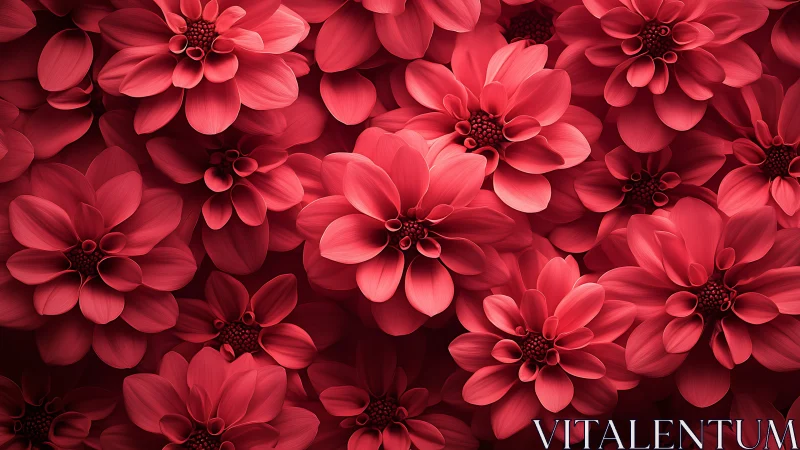 Dahlia Floral Composition: Layered Petals with Dimensional Shadow Modeling.