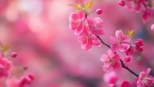 Spring's Vivacious Dance: Pink Blossoms Orchestrate Nature's Jubilant Moment
