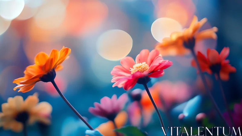 Colorful Gerberas with Bokeh Background.