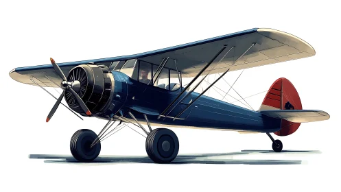 Vintage blue biplane ready to share a gentle skyward adventure.