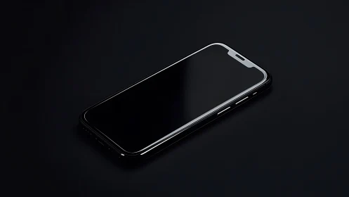 Modern Smartphone in Isometric Perspective with Dark Background.